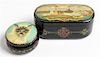 * Two Russian Lacquer Boxes Width of first 3 1/2 inches.