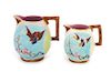 * Two Majolica Water Pitchers Height of tallest 9 inches.