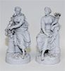 A Pair of Continental Bisque Porcelain Figures Height of tallest 7 3/4 inches.
