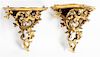 * A Pair of Italian Giltwood Brackets Height 11 inches.