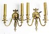 A Pair of Neoclassical Sconces Height 12 1/2 inches overall.