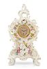 A Continental Porcelain Mantle Clock Height overall 14 3/8 inches.