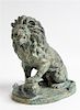 A Cast Metal Lion Figure Height 9 1/2 inches.