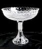 A Large Cut Glass Compote Height 12 1/2 inches.
