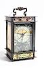 A Brass Cased Polychrome Decorated Carriage Clock Height 5 3/4 inches.