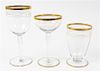 * A Gilt Decorated Glass Stemware Service Height of wine 5 inches.