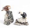 * Two Carved Hardstone Models of Birds Height of taller 10 inches.