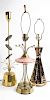 A Group of Three Sputnik Lamps Height of tallest 30 inches