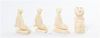 A Collection of Four Walrus Tusk Figures Height 2 1/4 inches.