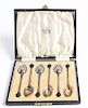 A Set of Six Demitasse Spoons, in Presentation Box Length of spoon 3 1/2 inches