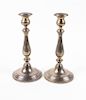 * A Pair of American Silver Candlesticks Height 10 inches.