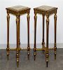 * A Pair of Louis XVI Style Giltwood Pedestals Height 39 1/2 x width 13 1/2 x depth 13 1/2 inches.