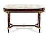 A Louis XVI Style Painted and Parcel Gilt Window Seat Width 39 inches.
