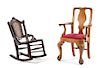 * Two Mahogany Child's Chairs Height of tallest 24 3/4 x width 17 3/4 x depth 13 inches.