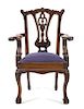 * A Queen Anne Style Mahogany Child's Chair Height 26 x width 16 x depth 13 inches.
