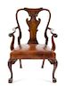 A Queen Anne Style Walnut Side Chair Height 42 inches overall.