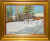 * Artist Unknown, (Russian, b. 1924), Log Cabin in Winter