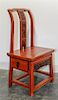 * A Chinese Lacquered Side Chair Height 33 inches.