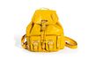 A Gianni Versace Yellow Leather Small Backpack, 9" x 8" x 3".