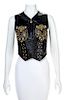 A Gianni Versace Black Leather Vest,