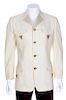 A Gianni Versace White Wool Men's Dinner Jacket, Size 48.