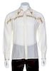 A Gianni Versace Cream Rayon and Silk Bead Embellished Men's Shirt, Size 50.