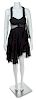 A Gianni Versace Black Sheer Silk Lingerie Dress, Size 42.