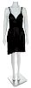 A Gianni Versace Black Rayon "Shorts" Dress, Size 40.