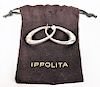 Ippolita Hand Hammered Sterling Oval Hoop Earrings