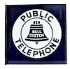 Bell System Telephone DSP Porcelain Flange Sign