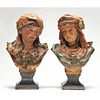 Pair of Continental Orientalist Terracotta Busts