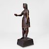 Cigar Store Painted Wood Model of a Native American Female Figure, Probably New England