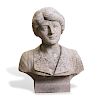 Carved Granite Three-Quarter Bust of a Lady