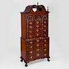 Chippendale Style Mahogany Block Front Chest on Chest, Possibly Newport