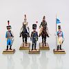 Group of Five French and Painted Lead Military Figures