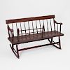American Faux Rosewood Grained Spindle-Back Rocking Bench
