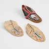 Pair of Native American Beadwork Baby's Moccasins and a Single Moccasin