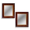 Pair of American Faux Grained Wood Mirrors