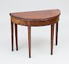 Early Federal Figured Mahogany Demilune Card Table, New England, Possibly Rhode Island