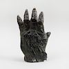 Black-Painted Plaster Model of an Open Hand
