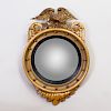 Regency Carved Giltwood Convex Eagle Mirror