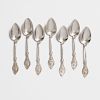 Set of Seven Mermod Jaccard & Co. Silver Medallion Tea Spoons