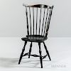 Black-painted and Gilt-striped Fan-back Windsor Side Chair