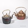 Two Copper Hot Water Kettles