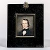American School, Early 19th Century  Miniature Portrait of a Young Man