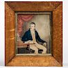 American School, Early 19th Century  Portrait of a Man Seated at a Desk