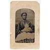 Virginia Tintype of a Young Black Nursemaid with Her White Charge