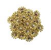 18K Gold Diamond Multi Flower Brooch Pendant