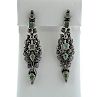 Antique Iberian 18K Gold Silver Diamond Emerald Earrings