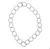 French Platinum Diamond Oval Link Necklace 